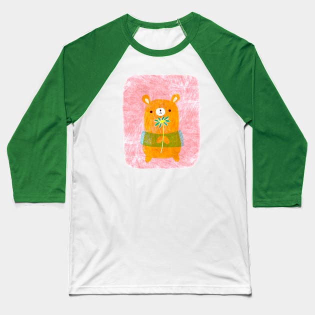 Honey Bear and Bee Baseball T-Shirt by AnaRitaRobalo